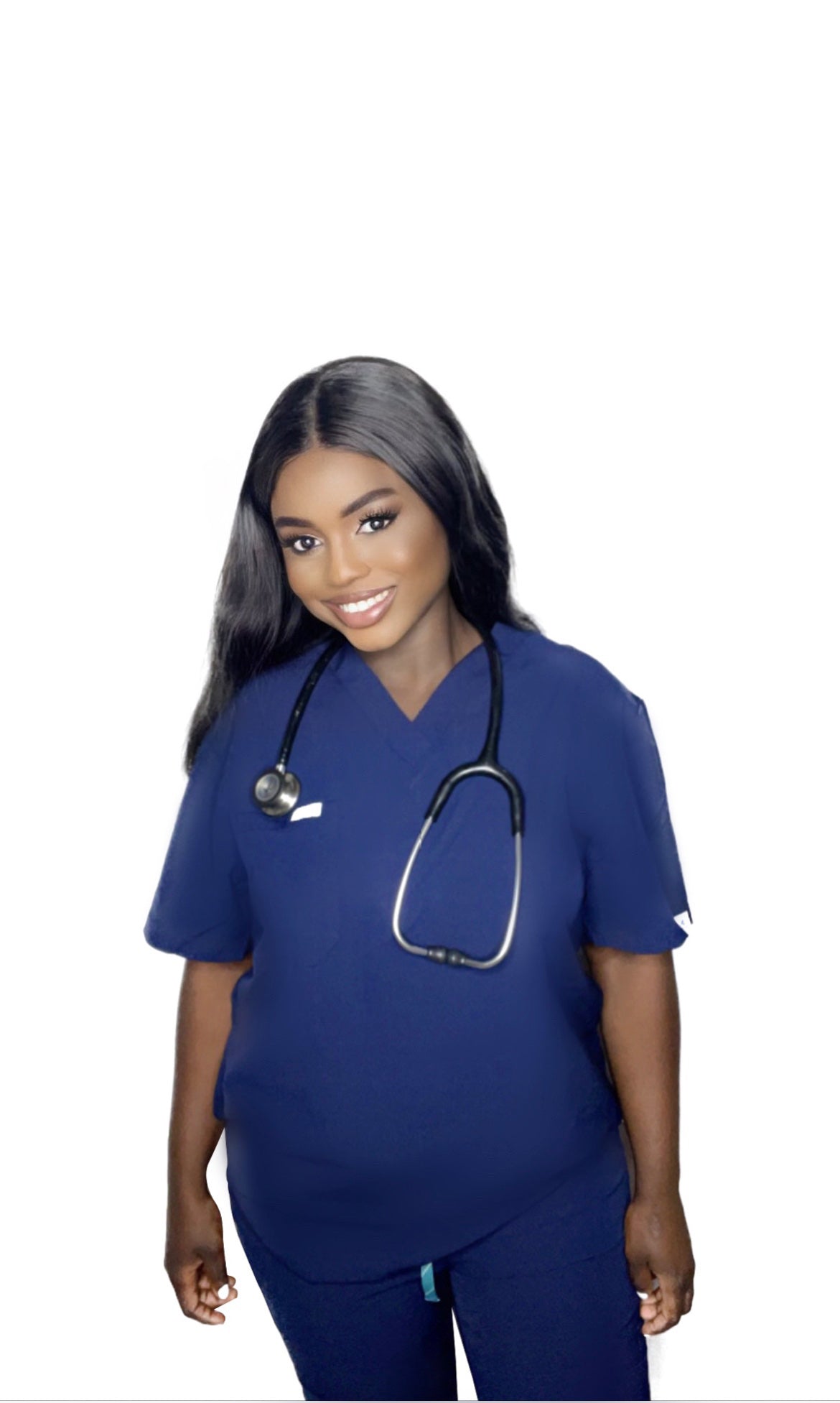 The Chaku Company Navy Blue Straight Cut Scrub Set