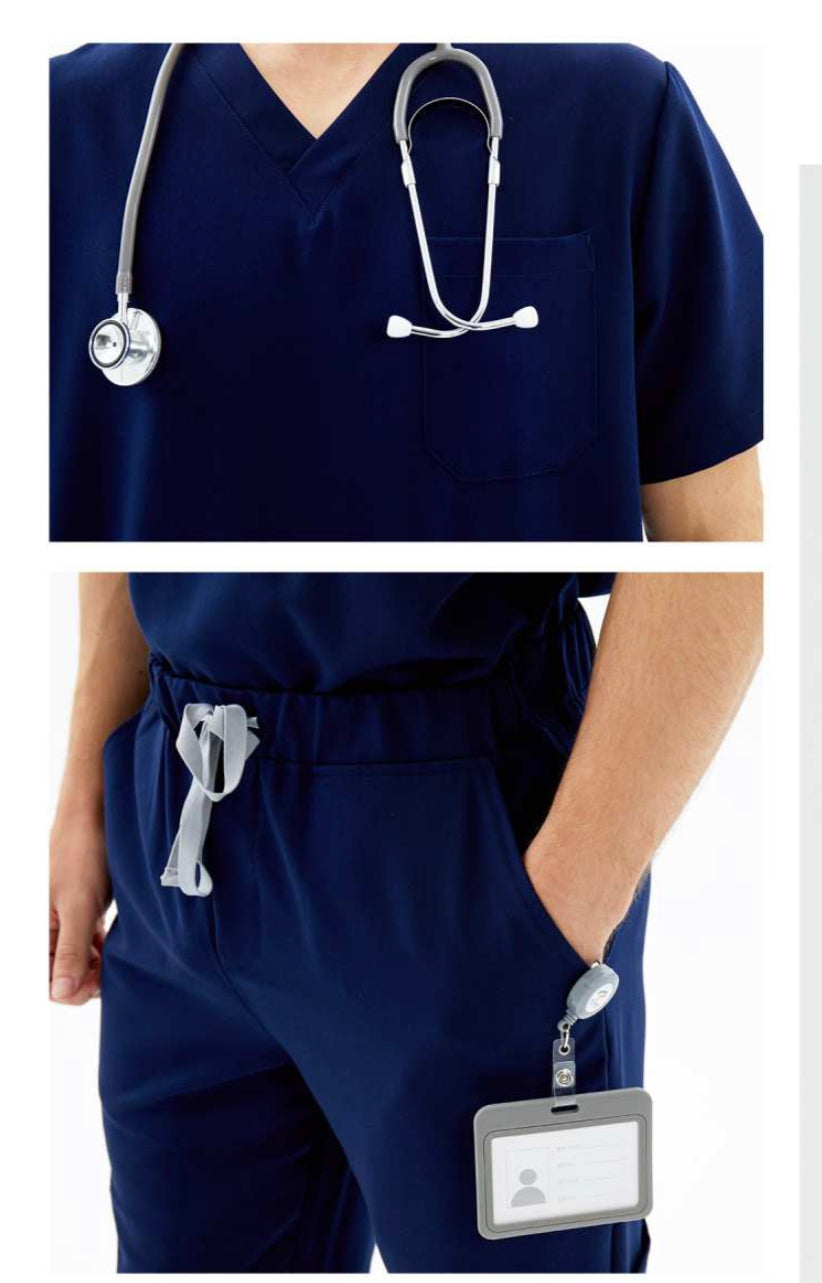 The Chaku Company Navy Blue Straight Cut Scrub Set
