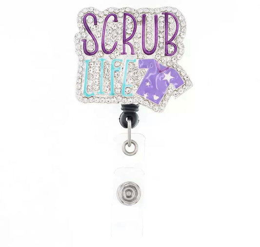 “Scrub Life” Retractable  Badge Reel