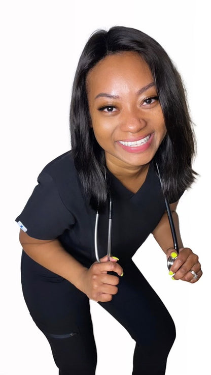 The Chaku Company Royal Black Jogger Scrub  Set